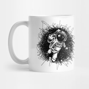 Astronaut at Black Hole Scribble Mug